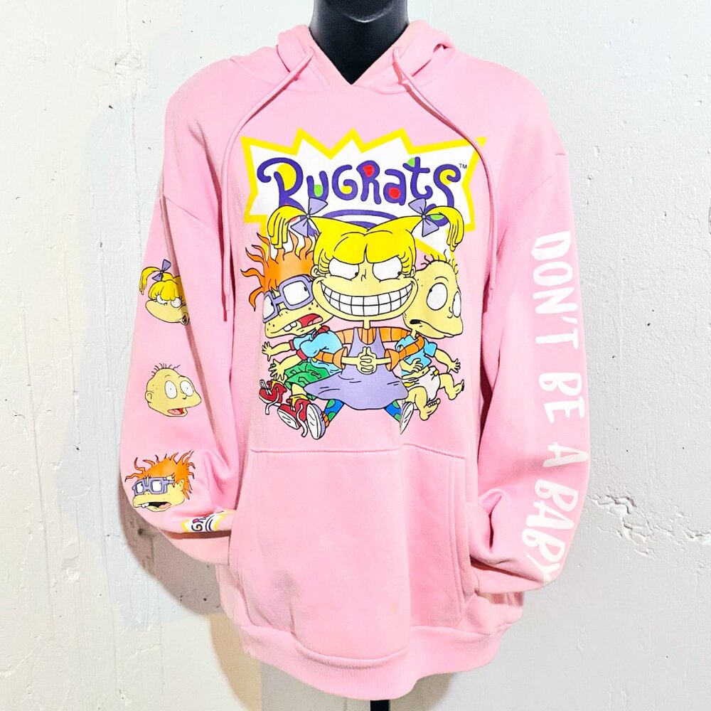 Nickelodeon Rugrats Pink Hoodie Sweatshirt Size Adult Medium